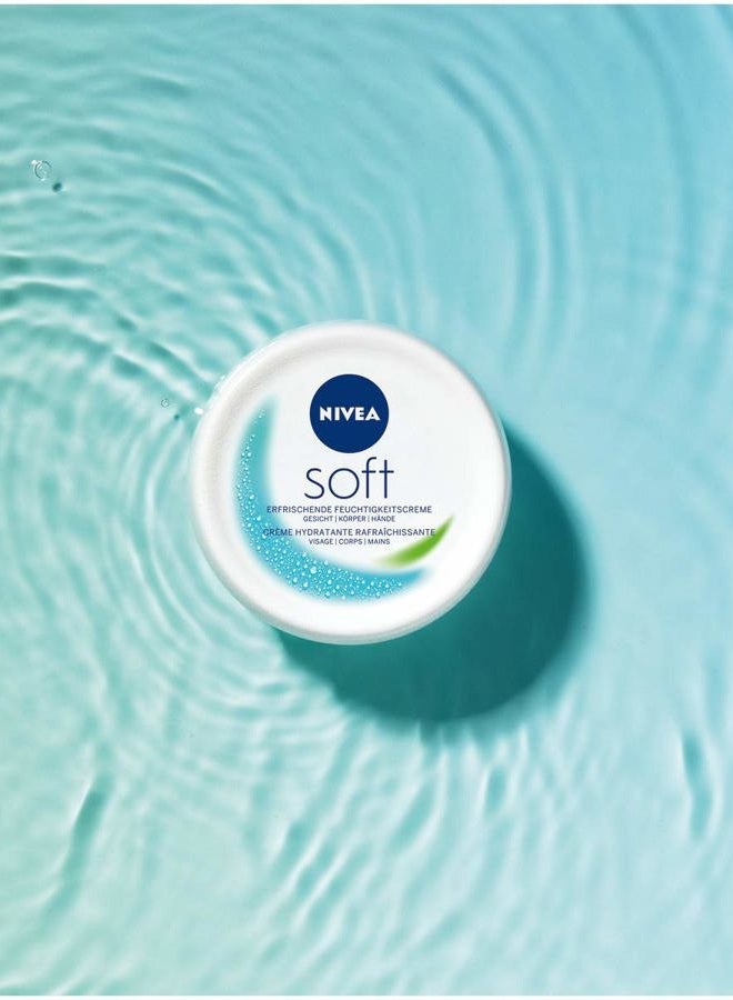 Nivea Soft Refreshing Moisturising Cream (200 ml), Nourishing Soft Cream with Vitamin E and Jojoba Oil, Fast Absorbing Skin Cream - Image 5