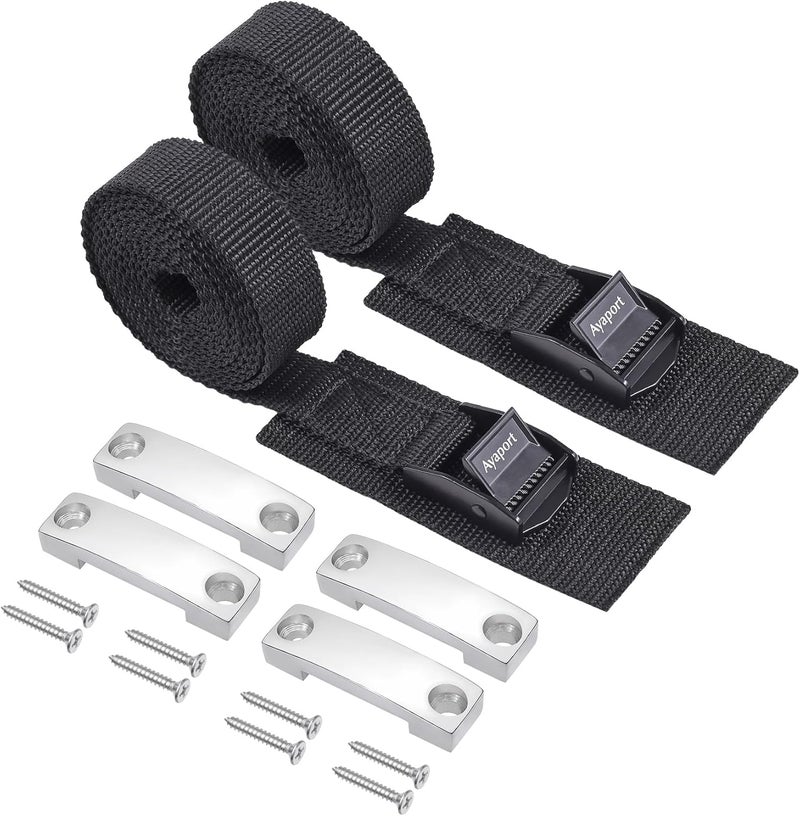Ayaport Battery Tie Down Strap Battery Box Hold Down Kit 72”, Cooler Tie Down Kit, with Stainless Steel Bracket & Screws Used for RV Battery, Yeti Cooler Accessories - Image 1