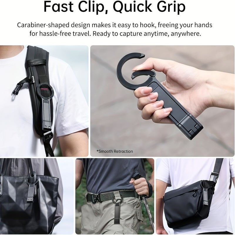 Silvery Aluminum Magnetic Phone Tripod For Smartphone Handsfree Viewing Compact Mobile Stand - Image 4