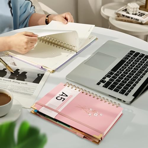 Ovesmusl Hardcover Spiral Notebooks 6.1" X 8.4" Note Taking 5 Subject Notebook College Ruled with Dividers 240 Pages 100GSM Aesthetic Spiral Notebook for Work School Cute Journals for Women Writing, Pink - Image 5