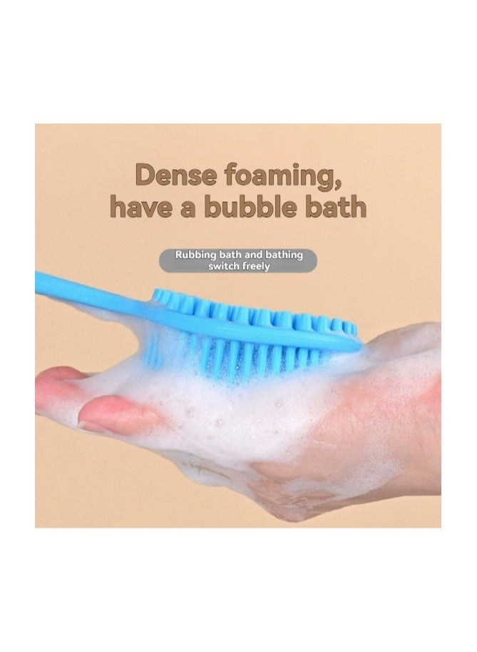 فرشاة حمام سيليكون سوداء طويلة المقبض - Image 3