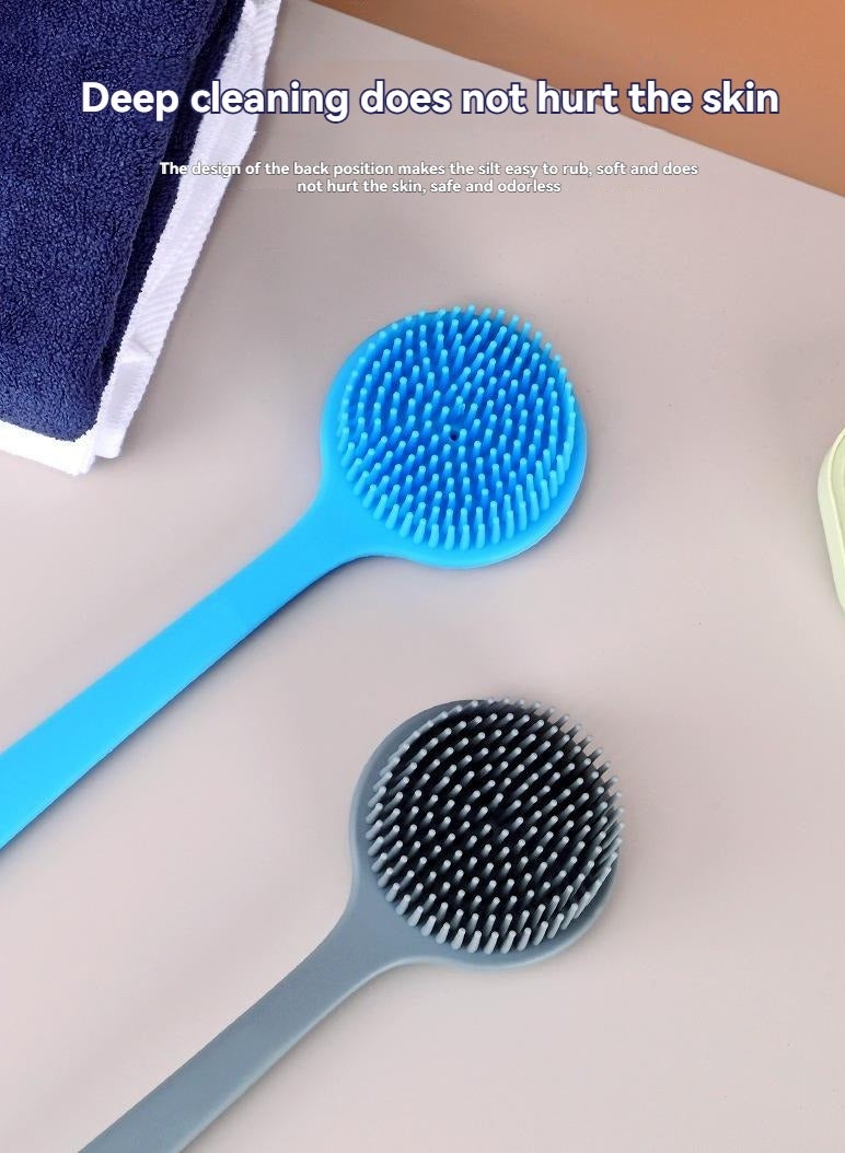 فرشاة حمام سيليكون سوداء طويلة المقبض - Image 5