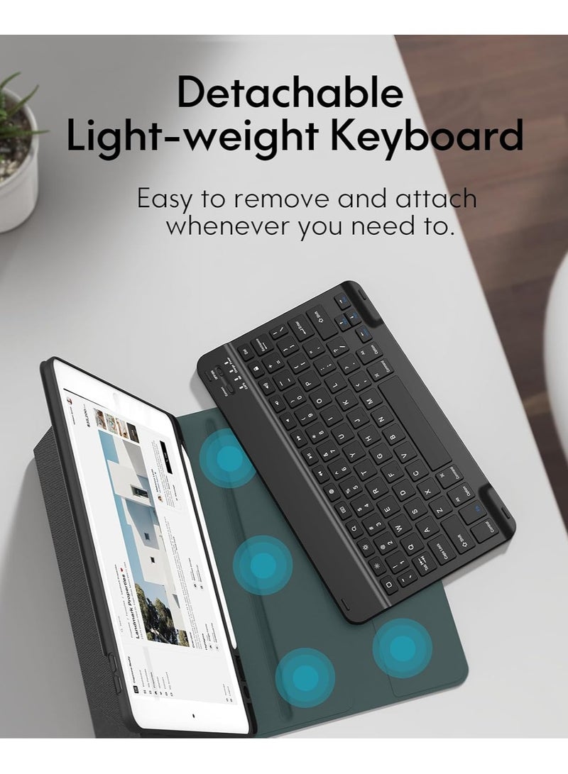 Aookay Arabic and English Keyboard Case for 10.2 inch iPad 2021 9th, 8th, 7th Gen, Air 3, Pro 10.5 Lightweight Smart Cover with Detachable Keyboard And Pencil Holder  - Image 5