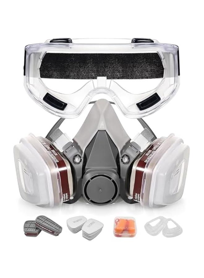 Arabest Full Face Gas Mask Set with Cartridge for Organic Vapor, Paint, Chemicals, Dust, and Fumes - Image 1