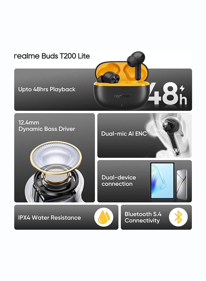realme Buds T200 Lite Bluetooth in Ear Earbuds - Volt Black - Image 5