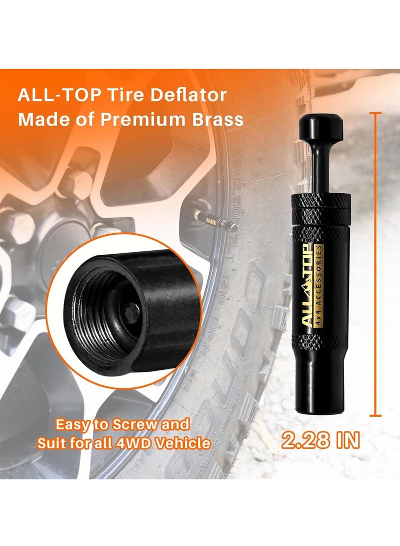 عام طقم صمام تفريغ الهواء للإطارات قابل للتعديل (10-30 رطل/بوصة مربعة) مكون من 4 قطع من أداة تفريغ الهواء للإطارات ذات الإيقاف التلقائي للطرق الوعرة 4x4 (مع 5 أغطية صمام) - Image 5