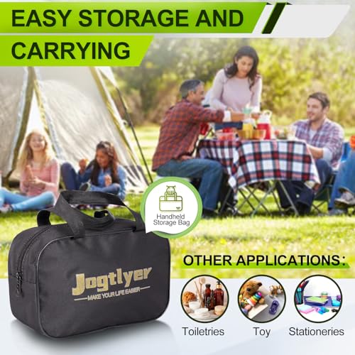 Jogtlyer مجموعة حبال بونجي جوكتلاير 28 قطعة للاستخدام الخارجي مع خطافات كارابينر 10" 18" 24" 36" 48" 60" حبال بونجي سوداء ومشابك خيمة (28 قطعة - أسود) - Image 4