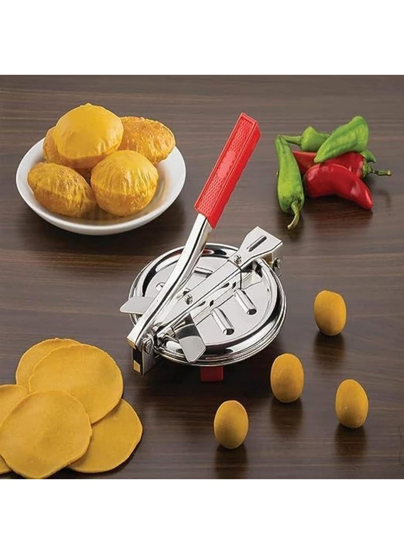 SmartNest SmartNest Stainless Steel Puri Maker New Press Machine for Home and Kitchen for Making Papad khakhra poori roti and Many More Manual Hand Press with Handle ROTIPURI MAKER  - Image 5