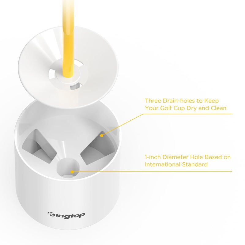 KINGTOP Miniature Golf Flagstick, Practice Putting Green Flags for Yard, Golf Pin Flag Hole Cup Set, Portable 2-Section Design, 3ft Flagpole, White Flag Numbered #1, Indoor | Outdoor - Image 4