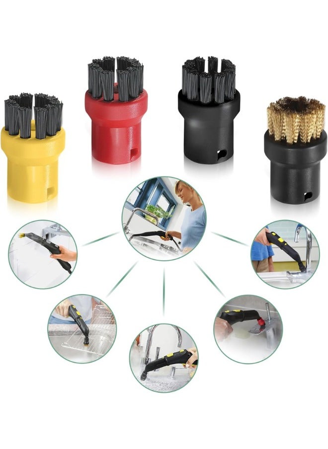 Generic 4 Pcs Premium Quality Replacement Accessories Steam Cleaner Stubborn Stain Remove Durable Brass + Nylon Brush Nozzle Set Compatible for Karcher SC1 SC2 SC3 SC4 SC5 SC7 CTK10  - Image 2