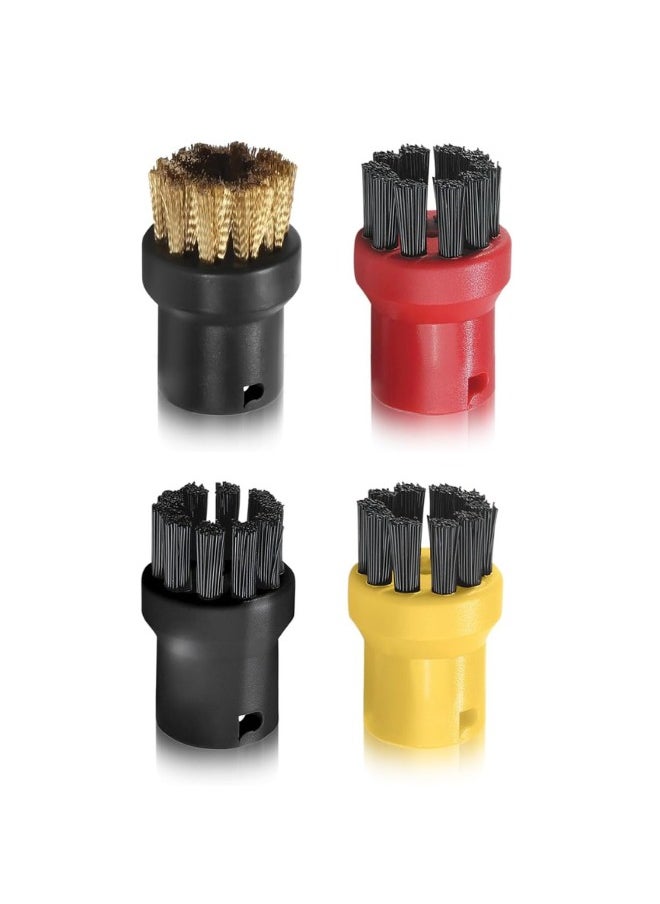 Generic 4 Pcs Premium Quality Replacement Accessories Steam Cleaner Stubborn Stain Remove Durable Brass + Nylon Brush Nozzle Set Compatible for Karcher SC1 SC2 SC3 SC4 SC5 SC7 CTK10  - Image 1