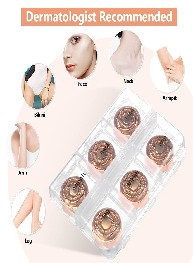 جوريلاتكس رؤوس بديلة لجهاز إزالة الشعر فلوليس من الجيل الثاني، رأس بديل لإزالة شعر الوجه مطلي بالذهب عيار 18 قيراطًا مع علبة تخزين، شفرات بديلة غير مؤلمة للنساء تناسب جهاز فينيشينج تاتش فلوليس - Image 2