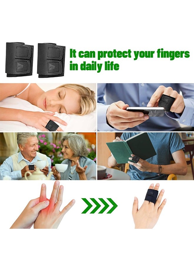 2 قطع جبائر الأصابع، دعامة أصابع قابلة للتعديل لإصابات الرياضة وتخفيف آلام التهاب المفاصل، مستقيم أصابع مع دعم حزام لاثنين من الأصابع. - Image 5