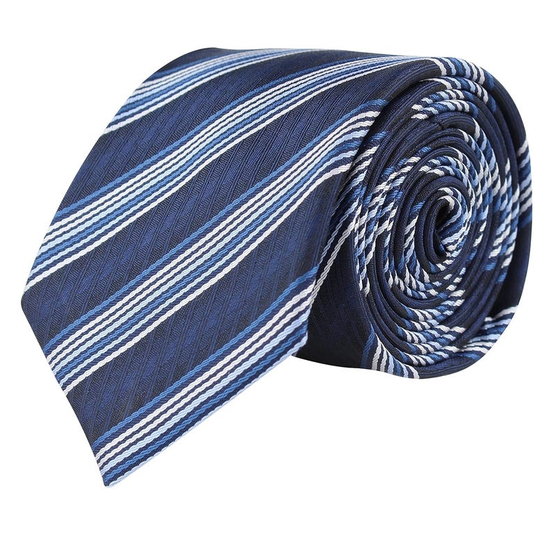 Kovove Kavove The Pleasing Striped Blue Necktie For Men - Image 2