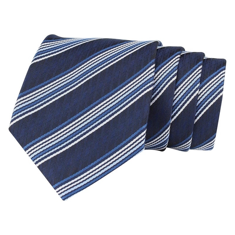 Kovove Kavove The Pleasing Striped Blue Necktie For Men - Image 1