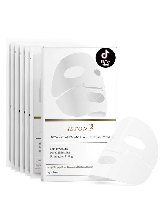 ISTON ISTON 6 Pack Bio-Collagen Real Deep Anti Wrinkle Lifting Mask,Overynight Hydrating Face Mask for All Skin Types -Pore Minimizing,Elasticity Enhancing,Firming,Moisturizing - Image 1