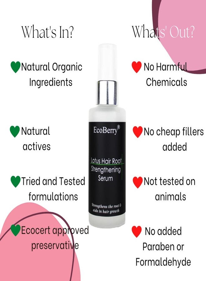 EcoBerry Lotus Hair Root Strengthening Serum For Hair Growth Men, Women, Scalp Serum Hair fall control Hair Volumizing, Water Based, Natural & Handmade, Chemical Free Silicone Free Paraben Free, Vegan - Image 4
