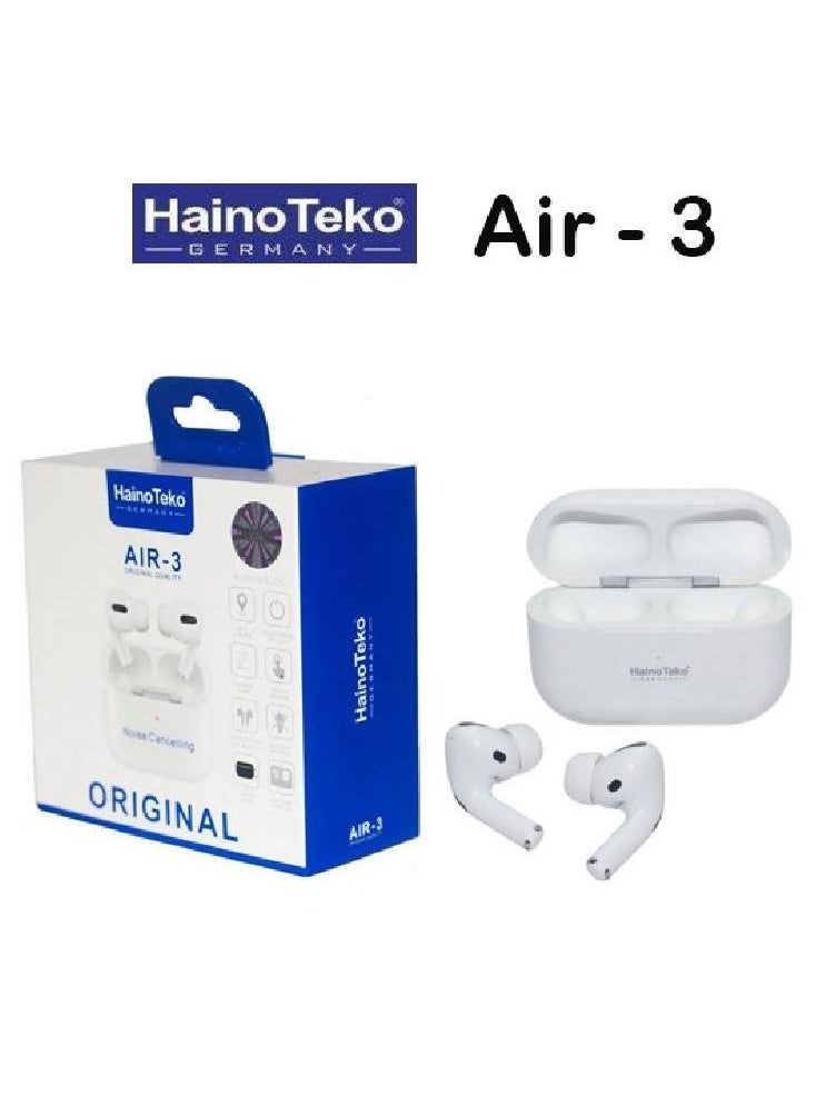 Haino Teko - Germany Original Quality Air-3 Wireless In-Ear Bluetooth For iPhones And Androids White - Image 1