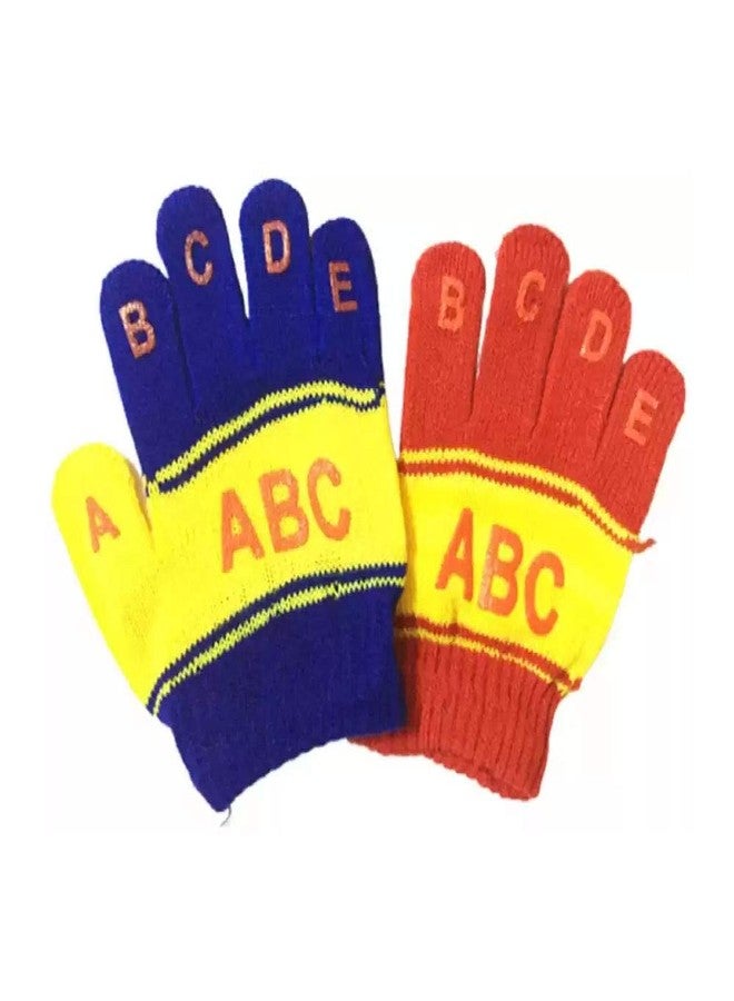 JMP Kids Boys & Girl's Toddler ABC Letters full Finger Winter Gloves/Mittens (Multicolor,1-4 Years)-(Pack of 02) - Image 1