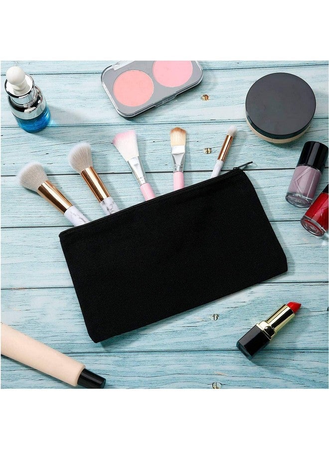 Lify 20 Piece DIY Craft Blank Bag Canvas Makeup Pencil Pouch with Zipper- Multipurpose Pen Pencil Case Cotton Canvas Cosmetic Bag Travel Cosmetic Bag -(Black (10pcs)- Off White (10pcs)) - Image 4