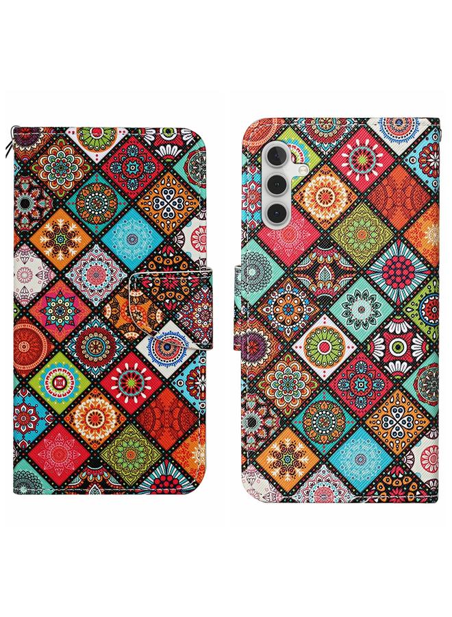 S-TOP Case For Samsung Galaxy S25 5G Colored Drawing Pattern Leather Phone Case