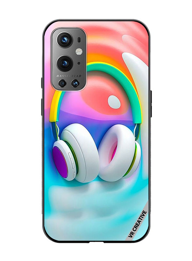 VR CREATIVE Protective Case Cover For OnePlus 9 Pro Music Headphones Design Multicolour - Image 1