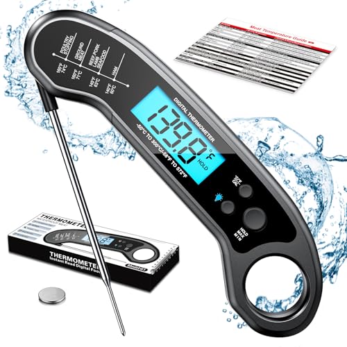 ROUUO Meat Thermometer Digital, Instant Read Meat ThermometerI for Grill and Cooking, Waterproof Food Thermometer for Kitchen and Outside, BBQ, Turkey, Candy, Liquids, Beef - Image 1