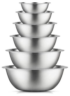 Arabest Stainless Steel Mixing Bowls, 6 Pack Kitchen Bowls, Nesting Bowls for Cooking, Baking, Salad, Marinating  - Image 1