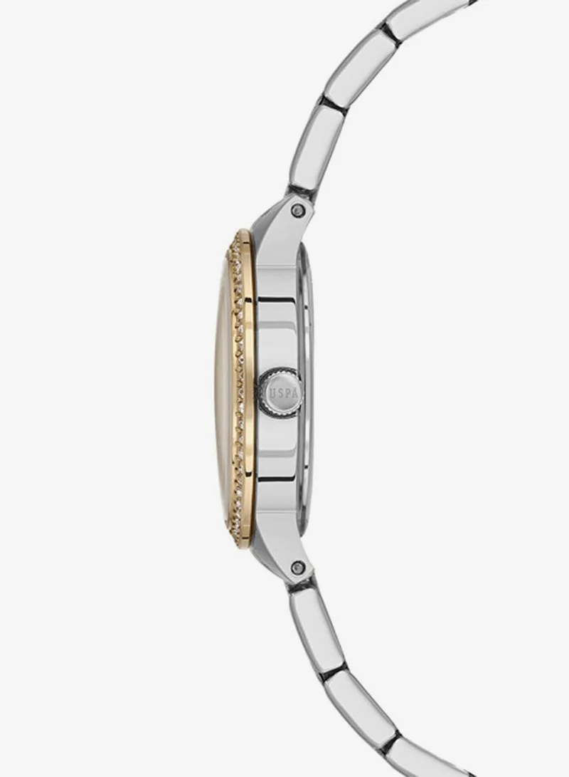 U.S. Polo Assn. New Stainless Steel Bracelet Quartz Analog Watch for Women, 30mm