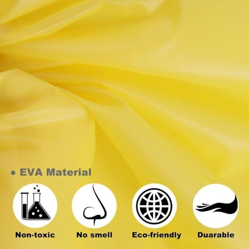 Opret Reusable Rain Poncho with Hood and Sleeves for Adults, Portable EVA Raincoat Perfect for Outdoor Activities, Yellow, One Size - Image 4