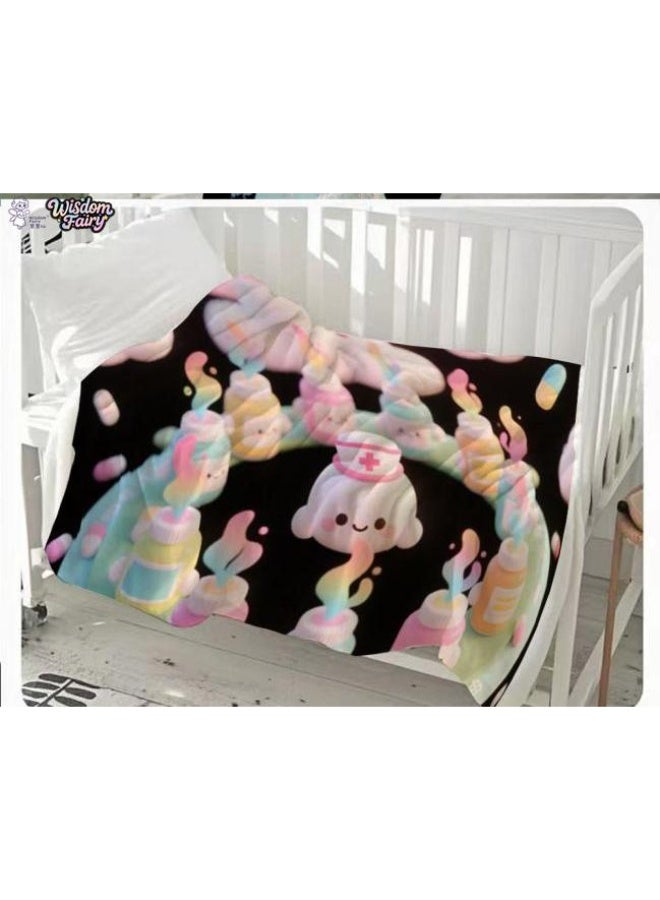 عام Wisdom Fairy (أحدث) بطانية رقيقة من الفانيلا (دافئة ومريحة، ومناسبة للنوم، واستخدام اللعبة، وإزالة الغبار والرمل) 150 سم * 200 سم - 80 - Image 1