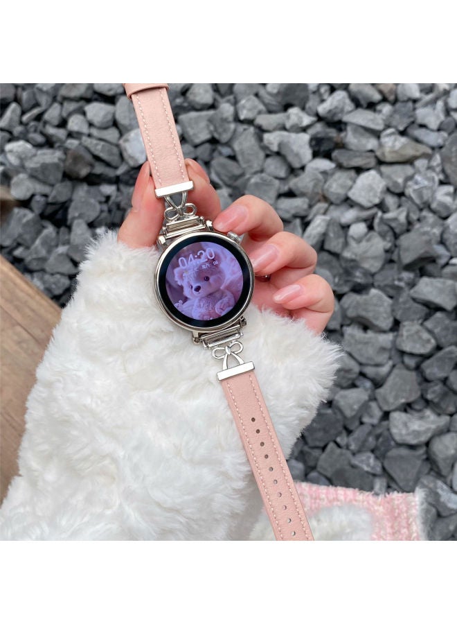 Suitable For Huawei Gt5 Watch Gt4 Strap Fit4 Female Bow Xiaomi 8/9Pro Leather Samsung Watch Strap