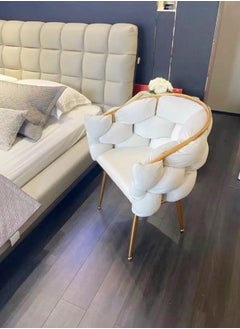 Raffine Multipurpose Luxury Bubble Shape Accent Chair Upholstered Ergonomic Design Office Chair Single Back Sofa Chair with Armrest for Living Room Bedroom Office 45x35x76 cm  - Image 3