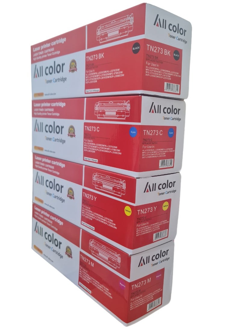 اول كلور حبر متوافق مع مجموعة خراطيش TN273 حبر بديل لطابعات MFC-L3750CDW وDCP-L3510CDW وDCP-L3551CDW وHL-L3210CW ويعمل مع حبر الطابعة HL-L3270CDW - Image 1