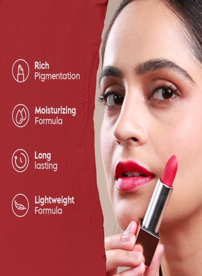 Gleva Cream Matte Lipstick for Women, Long Lasting Moisturizing Matte Lip Color, One Swipe High Pigmentation, Smooth Lightweight Formula, Smudge Resistant Everyday Wear Lipstick Pack-2 (Bold-18,Kisser-08) - Image 5