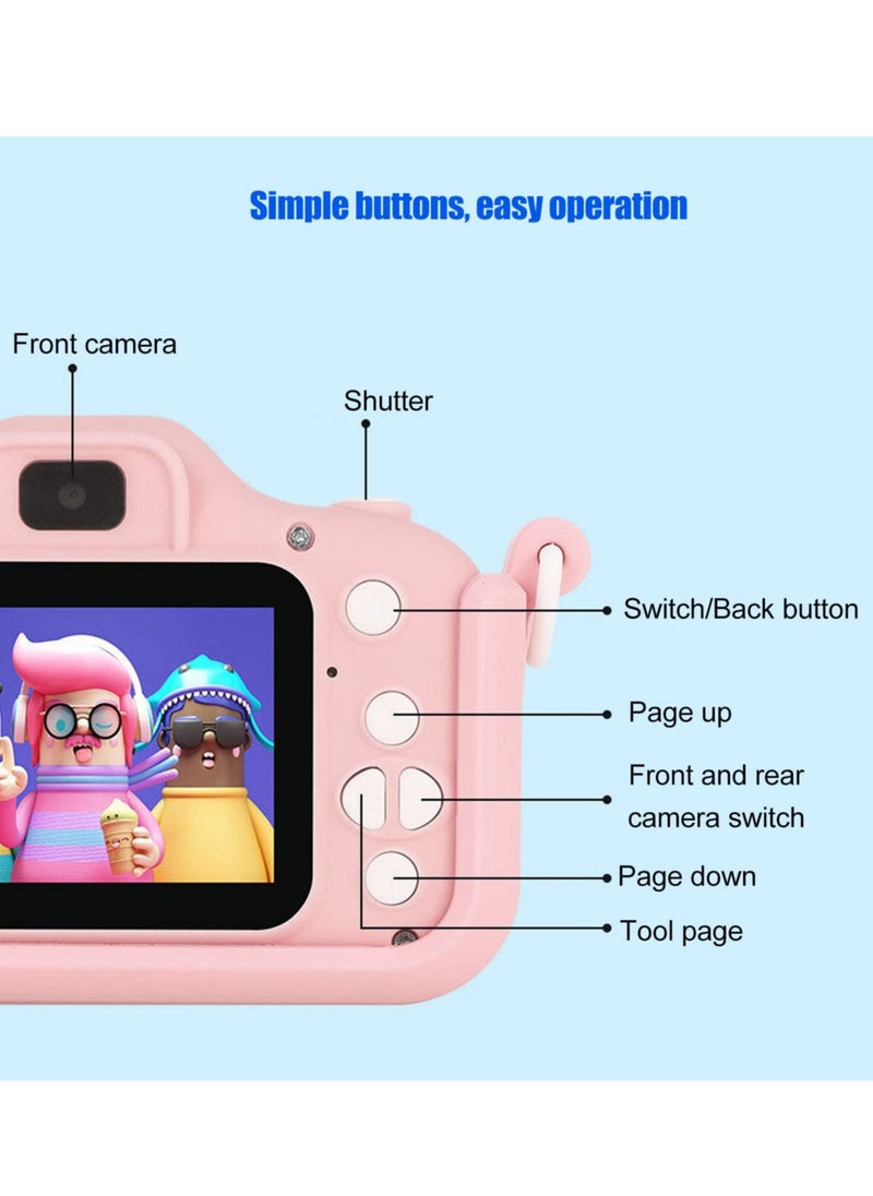 YelaJoy Kids Camera Gift for 4-8 Year Olds Shockproof Camera Miniature Kids Camera with Soft Silicone Case for Outdoor Play(Pink)  - Image 2