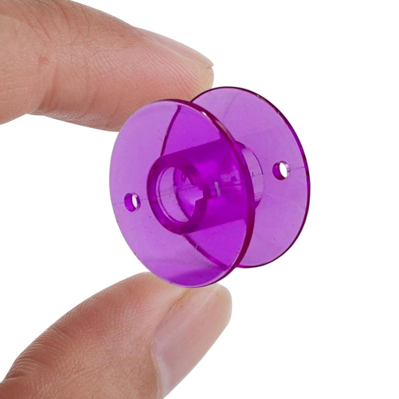 Zenith Plastic Sewing Machine 10 Green & Purple Bobbins Set & 1 Bobbin Case Combo - Compatible with Household Usha, Brother, Singer, Janome & More | Replacement Accessories (10 Green & Purple + 1 BC) - Image 4
