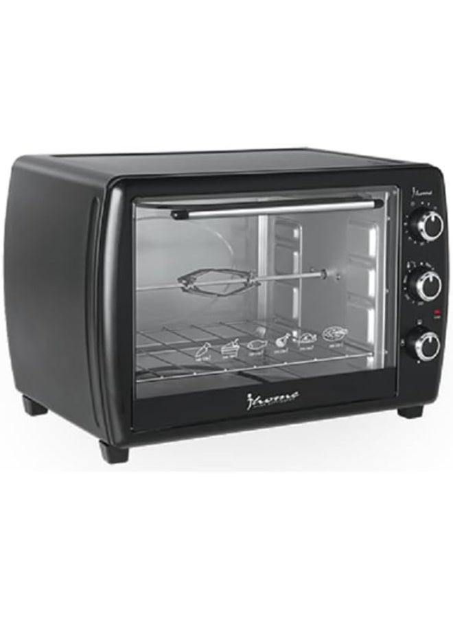 iHome Electric Oven KI-5050 50 Liter 2000W,Grill,Fan To Distribute Heat,Mesh Rack,Timer 60m,Thermostat,Black - Image 1