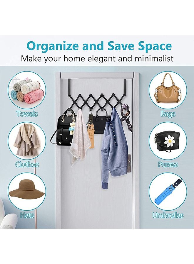 CityRiya-Long Door Hanger Hook Over The Door Hooks Heavy Duty Towel Rack for Bathroom Closet Organizer Door Hooks for Hanging Coat Clothes Bag Robe  - Image 2