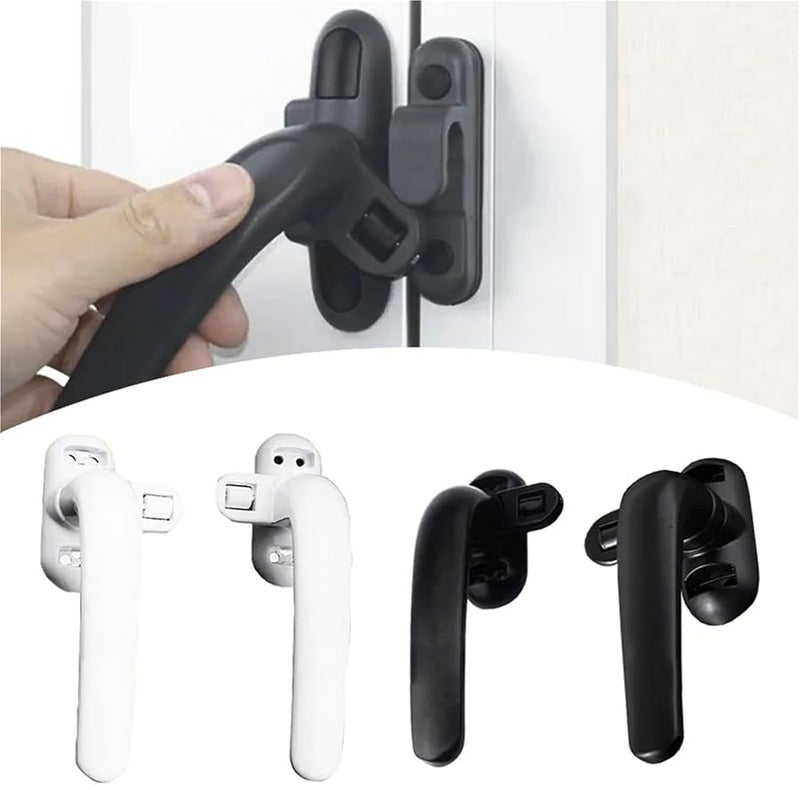 White Left 10Pcs Aluminum Alloy Window Sash Lock Handles Anti Theft Home Improvement Hardware - Image 3