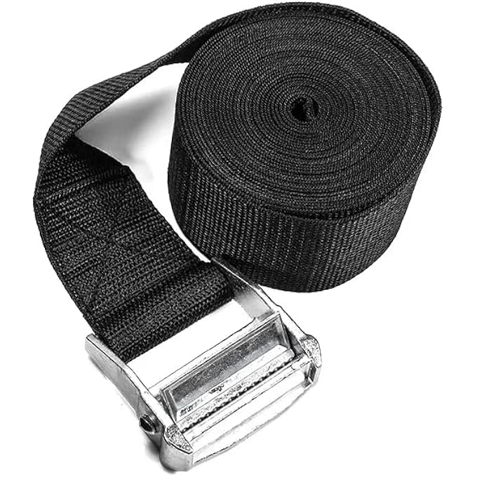 TIE DOWN STRAPS 4PCS, HEAVY DUTY ADJUSTABLE CAM BUCKLE TIE-DOWN LASHING STRAPS FOR CARGO, LUGGAGE, MOTORCYCLE, TRUCKS, TRAILER - Image 5