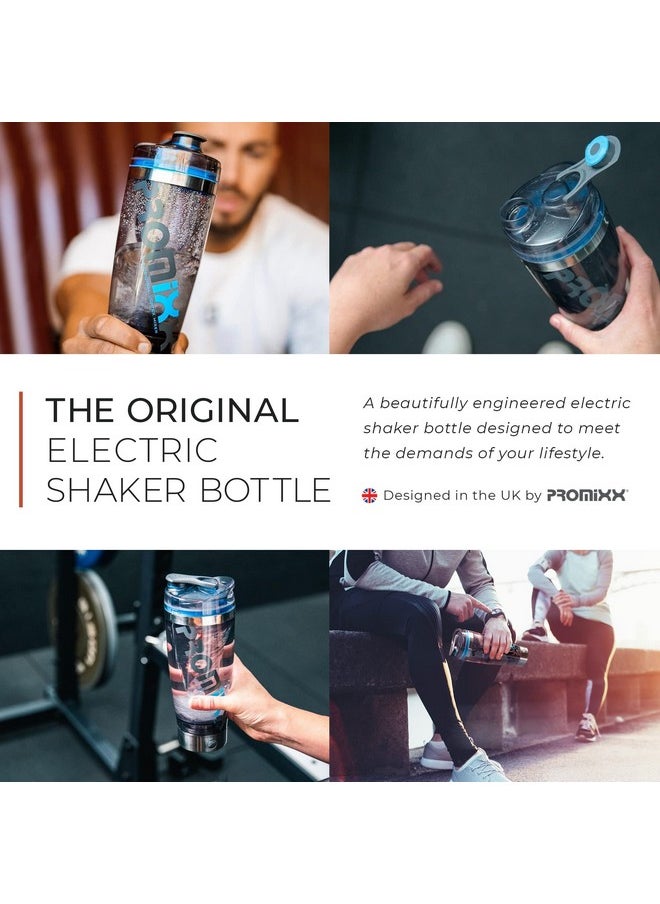 Pro Shaker Bottle (Ix-R Edition) | Rechargeable, Powerful For Smooth Protein Shakes | Includes Supplement Storage - Bpa Free | 20Oz Cup (Silver Blue/Gray)