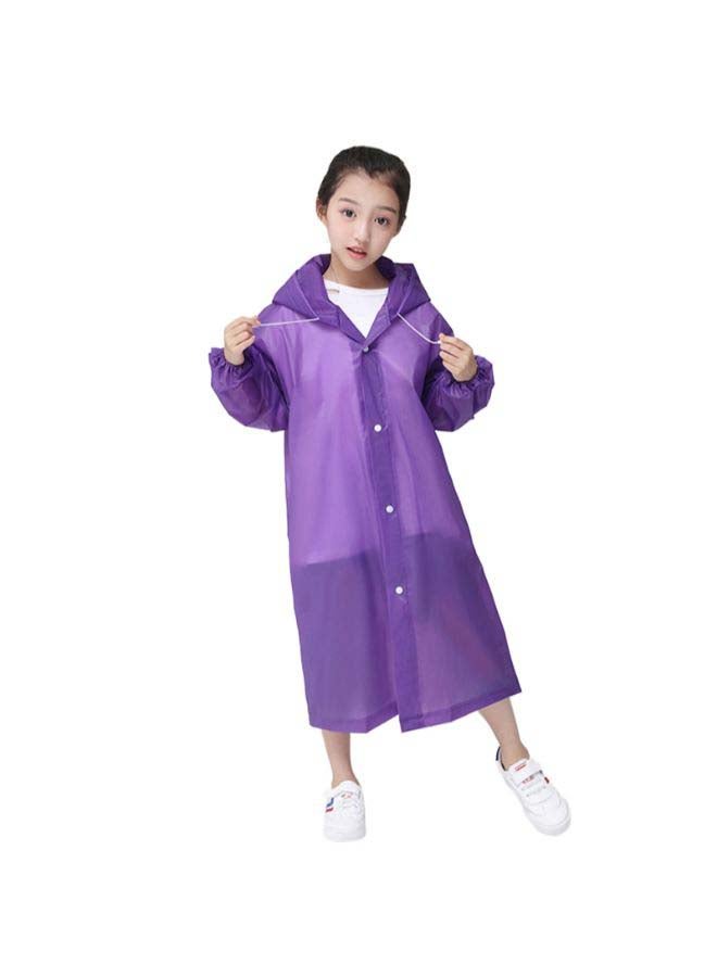 إسكدنيا معطف أمطار للأطفال بتصميم سادة ورباط وبغطاء للرأس أرجواني - Image 3
