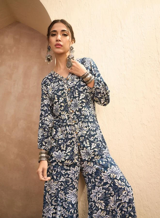SASSAFRAS Sassafras All Over Print Shirt and Palazzos Co-Ords