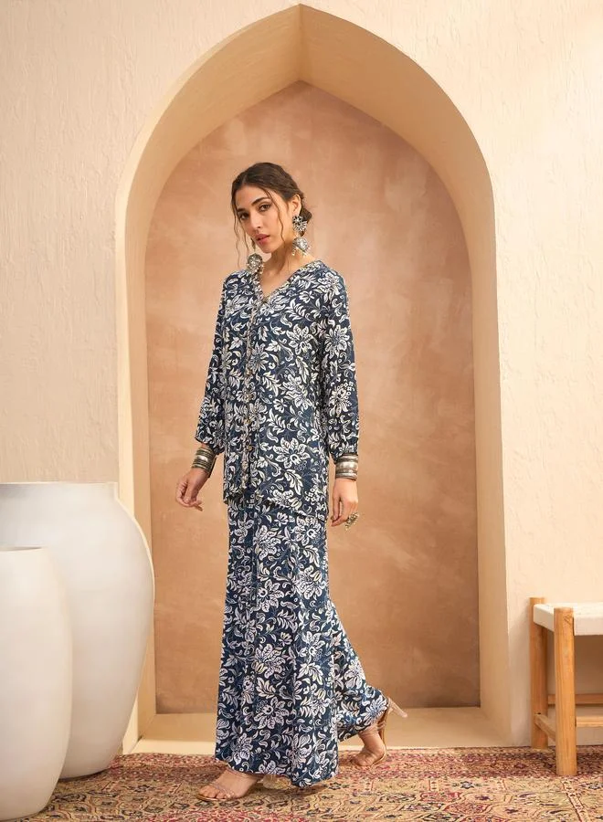 SASSAFRAS All Over Print Shirt and Palazzos Co-Ords