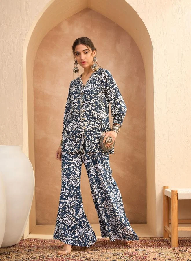 SASSAFRAS All Over Print Shirt and Palazzos Co-Ords