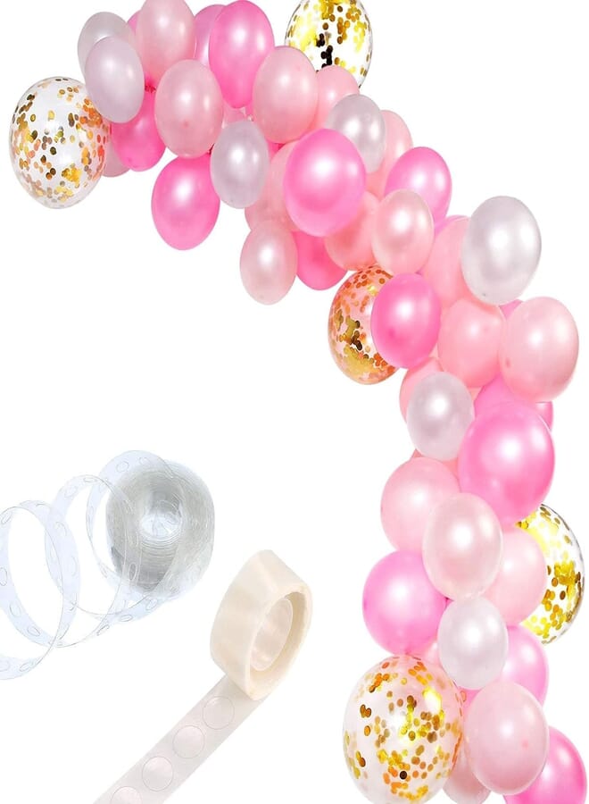 Secret 112 Pieces Balloon Kit Balloon Arch for Wedding Birthday Party Decorations (White Pink Gold)