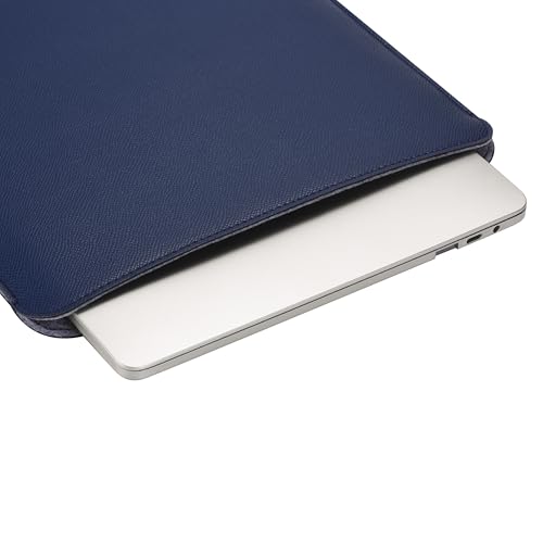 Comfyable Laptop Sleeve 15 Inch Precisely Compatible with MacBook Air 15" M4 2025 A3241 & M3 2024 A3114 & M2 2023 A2941, Faux Leather Cover Case, Midnight Blue - Image 3