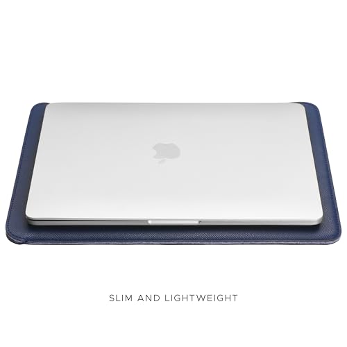 Comfyable Laptop Sleeve 15 Inch Precisely Compatible with MacBook Air 15" M4 2025 A3241 & M3 2024 A3114 & M2 2023 A2941, Faux Leather Cover Case, Midnight Blue - Image 4
