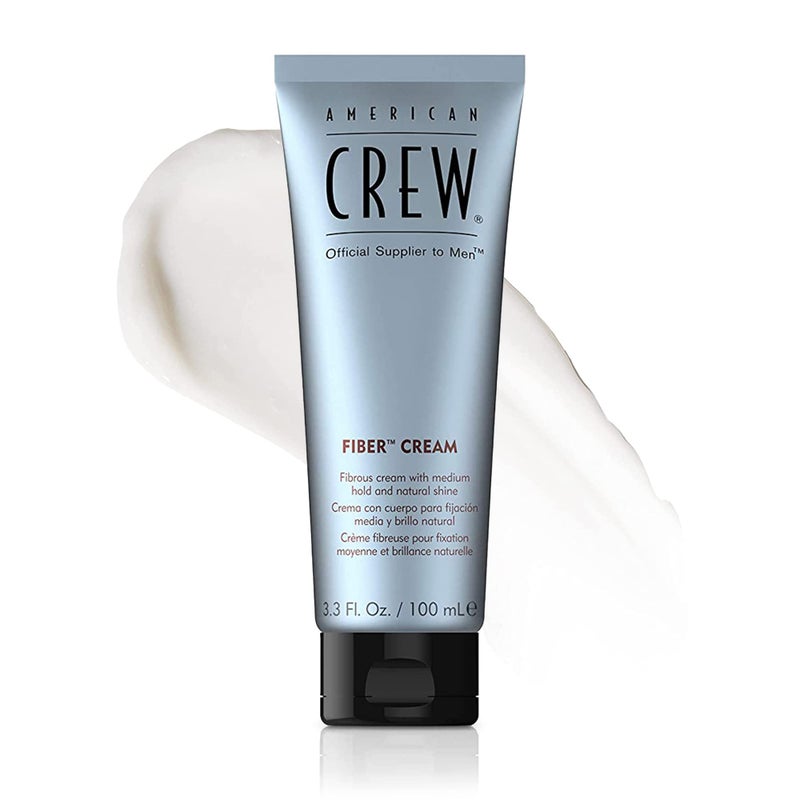 AMERICAN CREW كريم ألياف أمريكان كرو للرجال، مثل جل الشعر مع تثبيت متوسط ولمعان طبيعي، 3.3 أونصة سائلة - Image 1